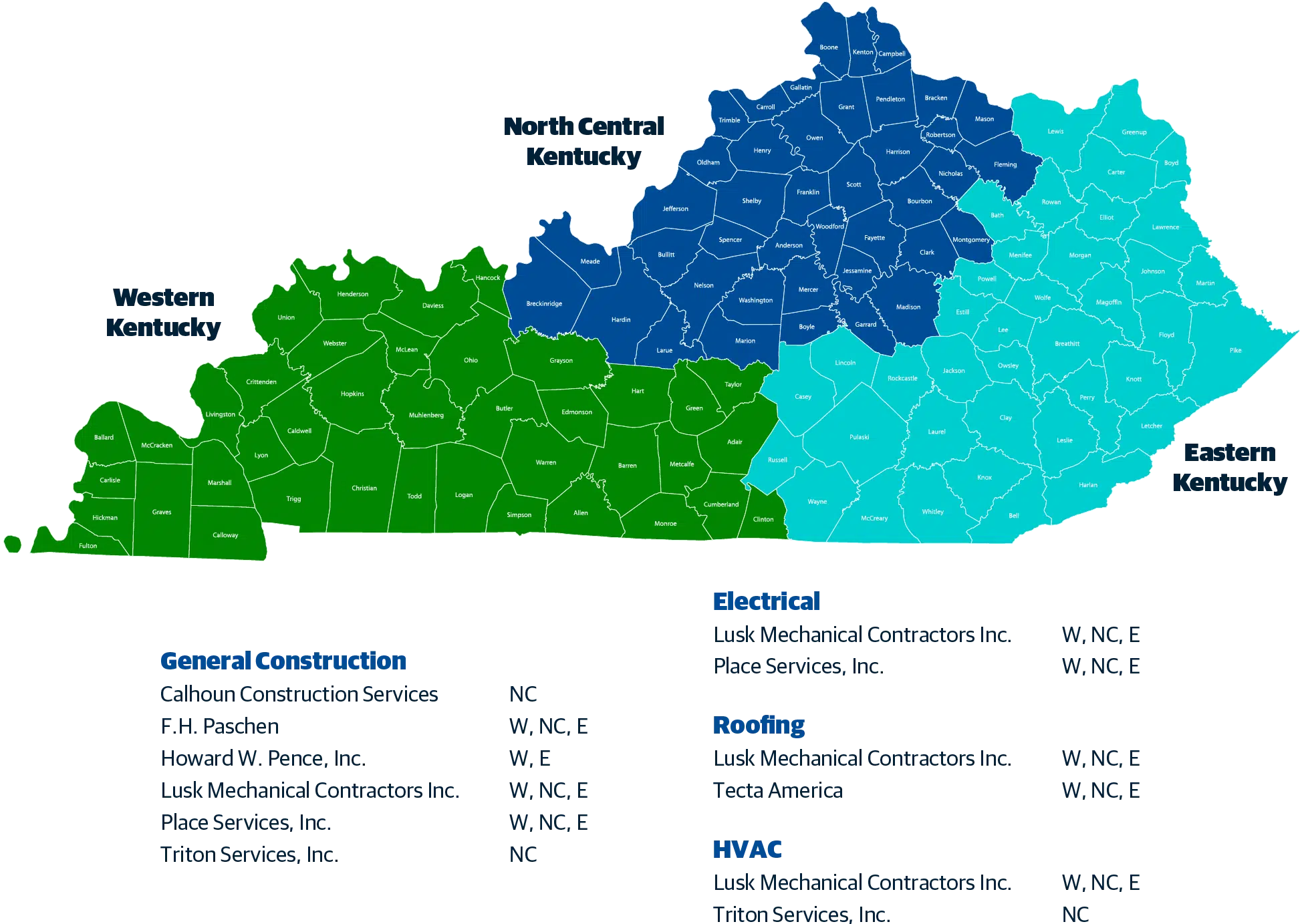 Kentucky Sourcewell Contractor Service Map